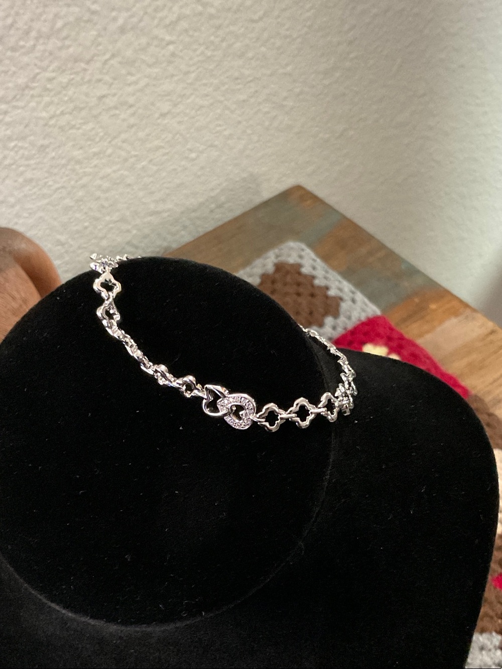 Silver Heart Link Bracelet - Women's Jewelry